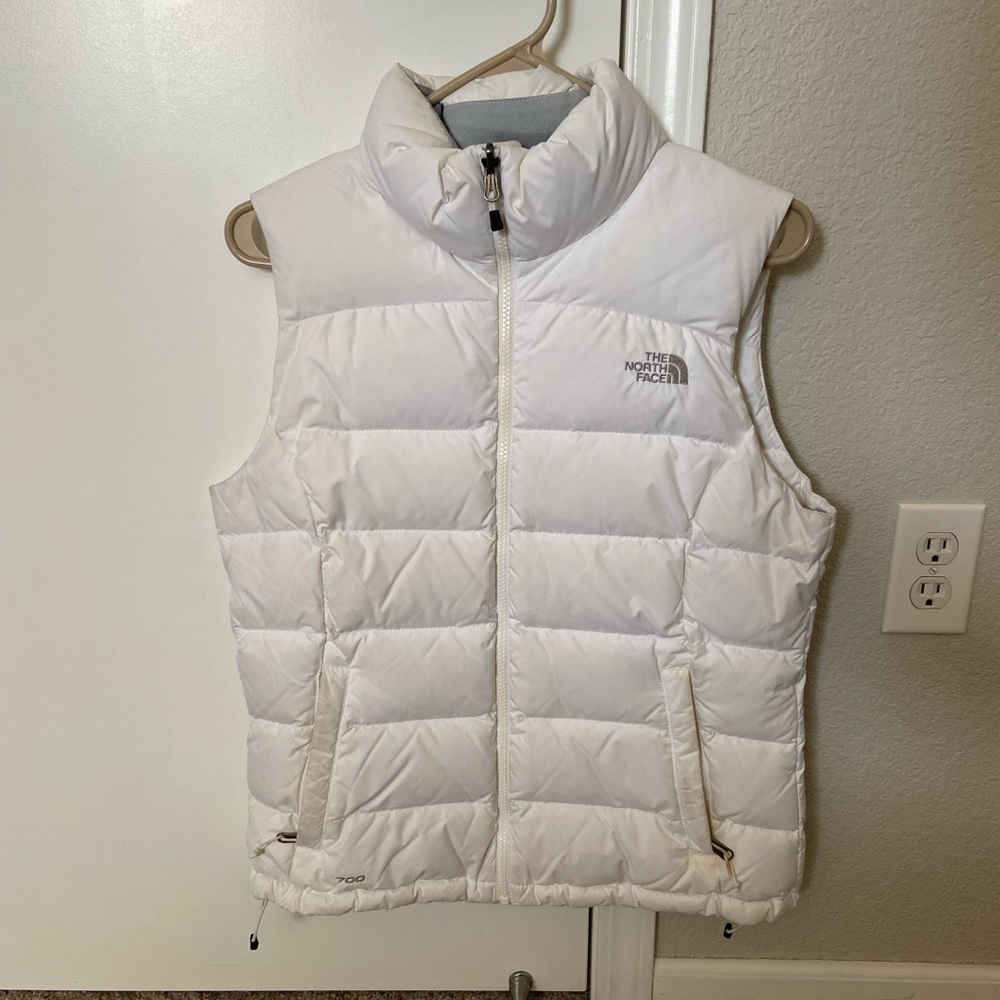 women’s North Face white puffer vest